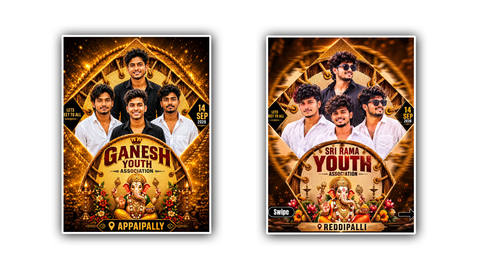 Ganesh Youth Poster design Prompt 679